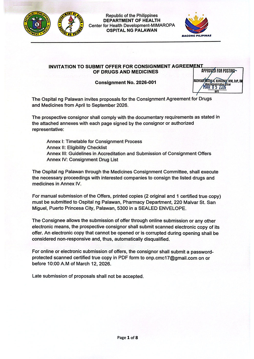 Consigment Drugs and Medicine